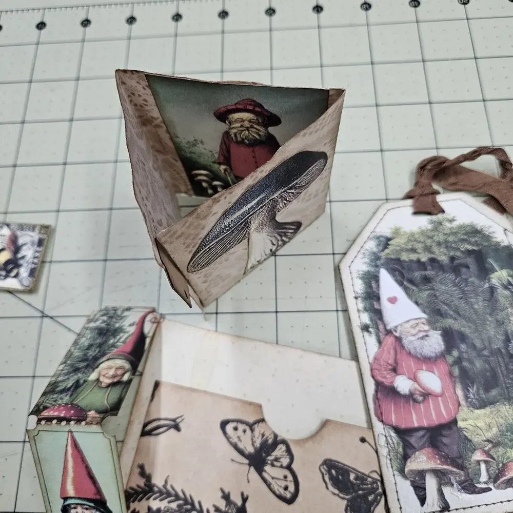2 Handmade Junk Journals with Pockets Pullouts Bees Mushrooms Woodland Ephemera/